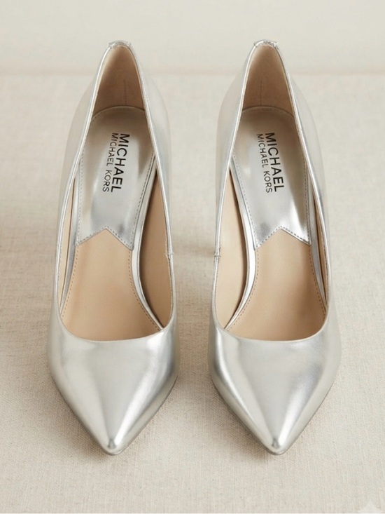 Michael Kors Shoes - Michael Kors Metallic Silver Pointed-Toe Pumps